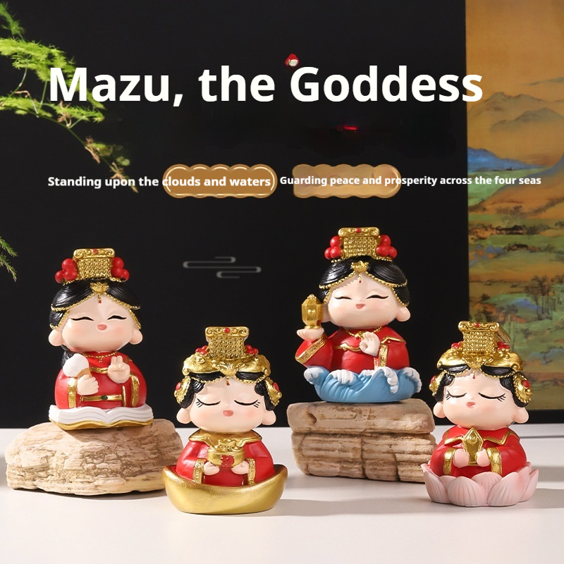 Crafting Resin - Chinese Style Mazu Resin Figurine Traditional